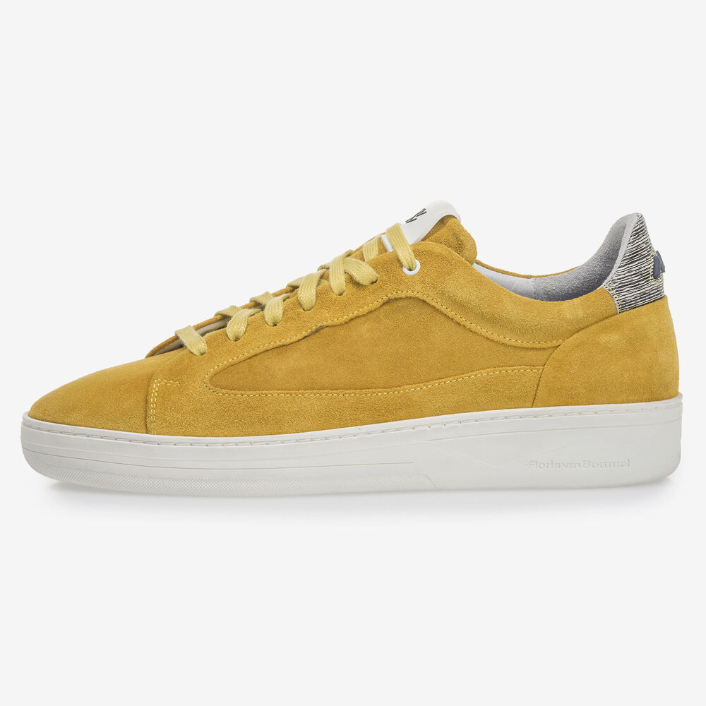 Yellow suede leather sneaker
