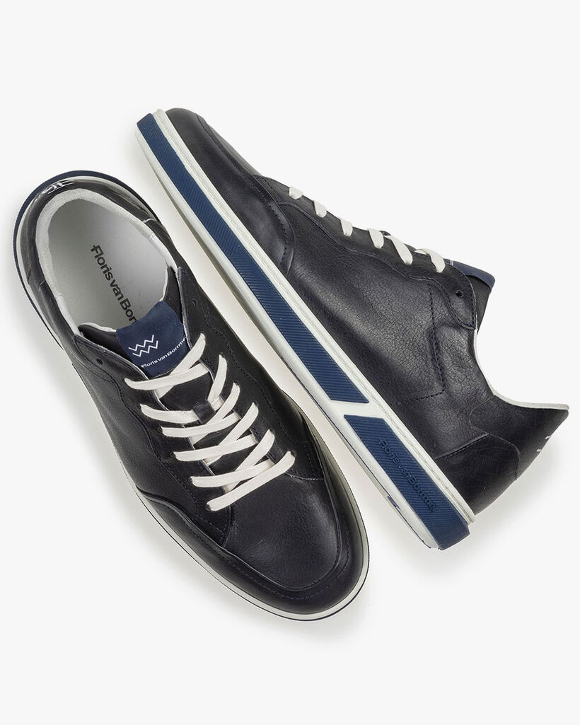 Sneaker kalfsleer donkerblauw
