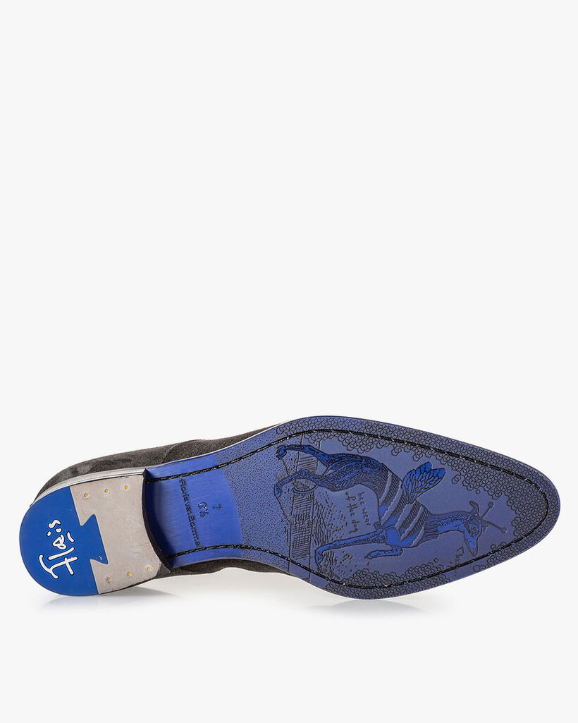 Lace boot grey with print