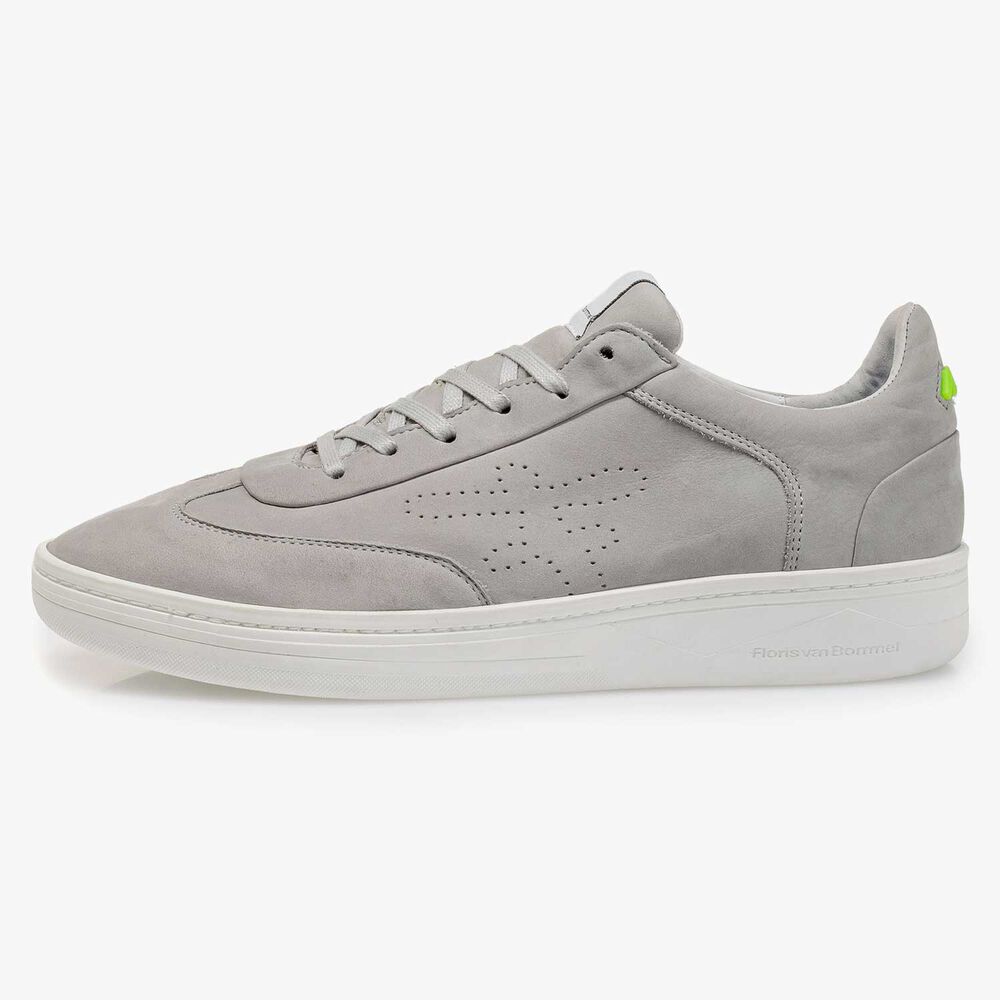 Light grey nubuck leather sneaker