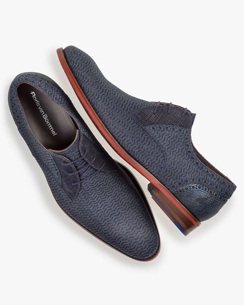 Veterschoen nubuckleer blauw