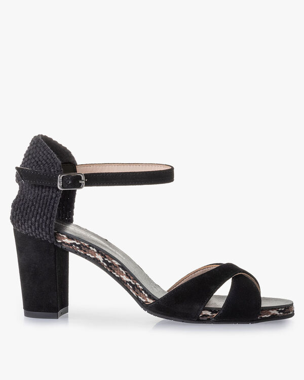 Sandal suede leather black