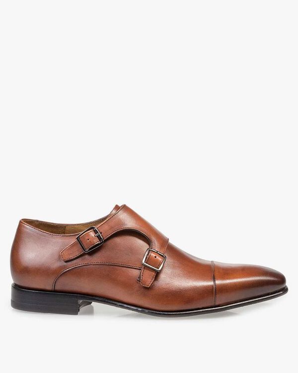 Cognac leather monk strap
