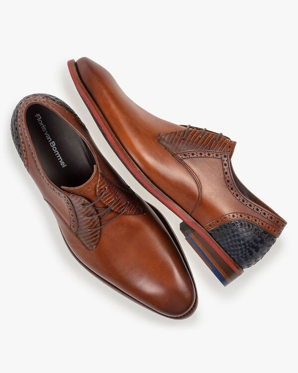 Lace shoe calf leather cognac
