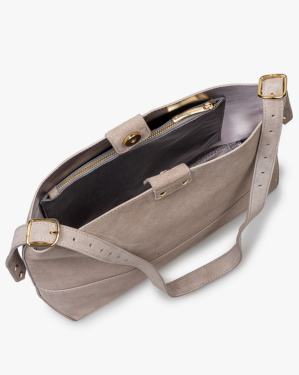 Grey tab shop side slouch bag
