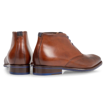 Lace boot calf leather cognac