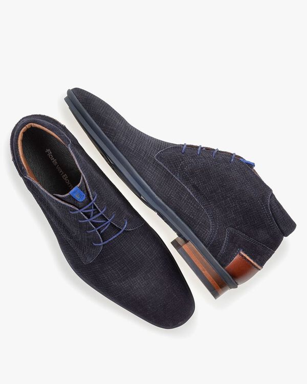 Boot geprint su&egrave;de blauw