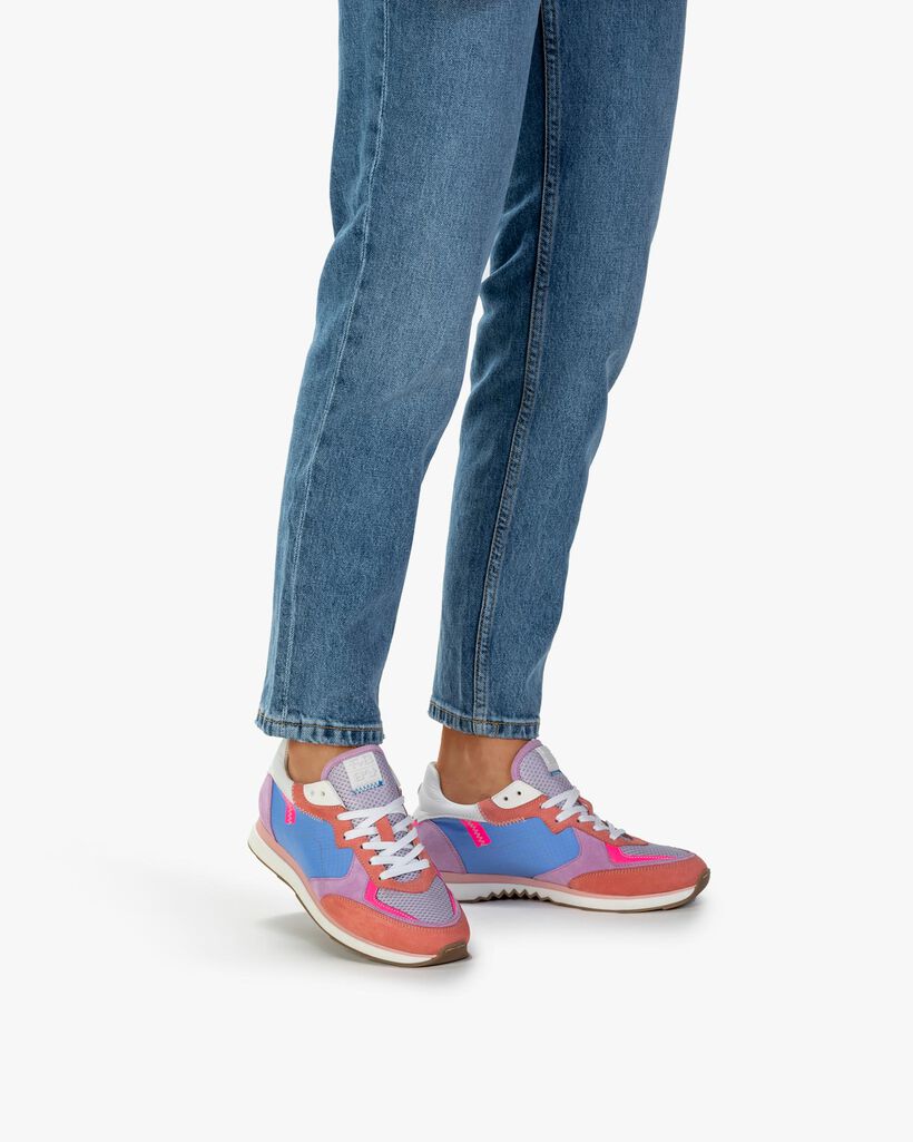 Sneaker nubuckleer multi-colour