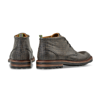 Veterboot geprint leer taupe