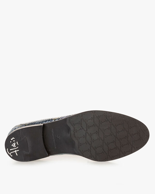 Loafer printed leather blue