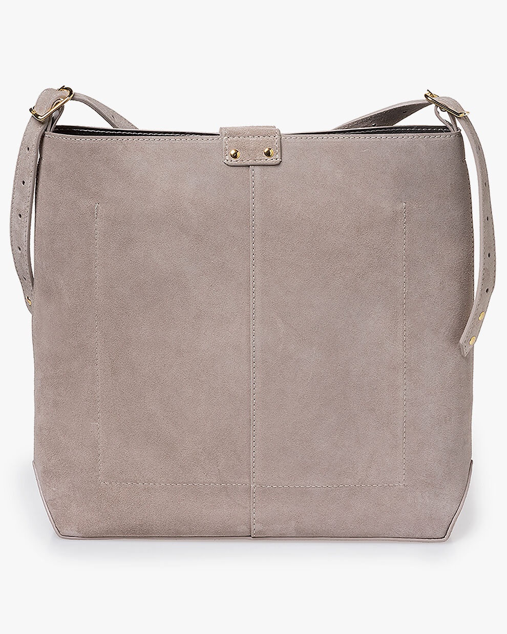 Grey tab side top slouch bag