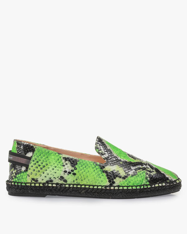 Fluorescent green espadrilles