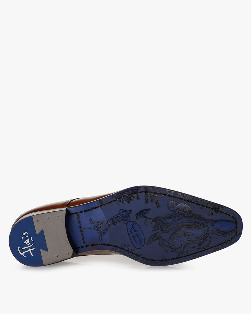 Veterschoen kalfsleer donkercognac