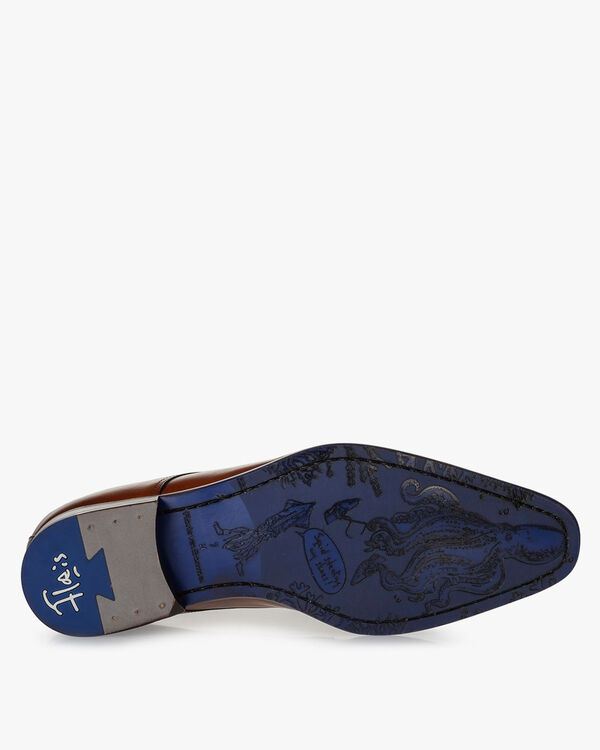 Veterschoen kalfsleer donkercognac