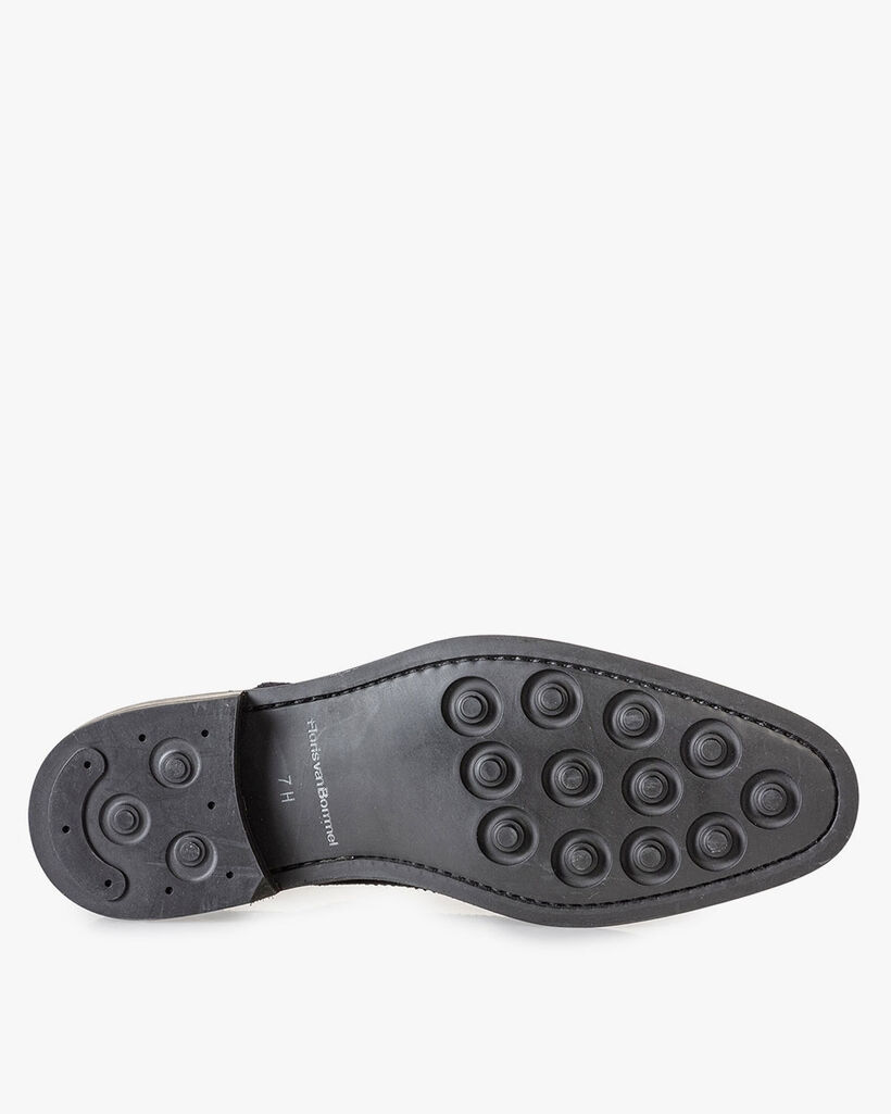 Brogue suede leather dark blue