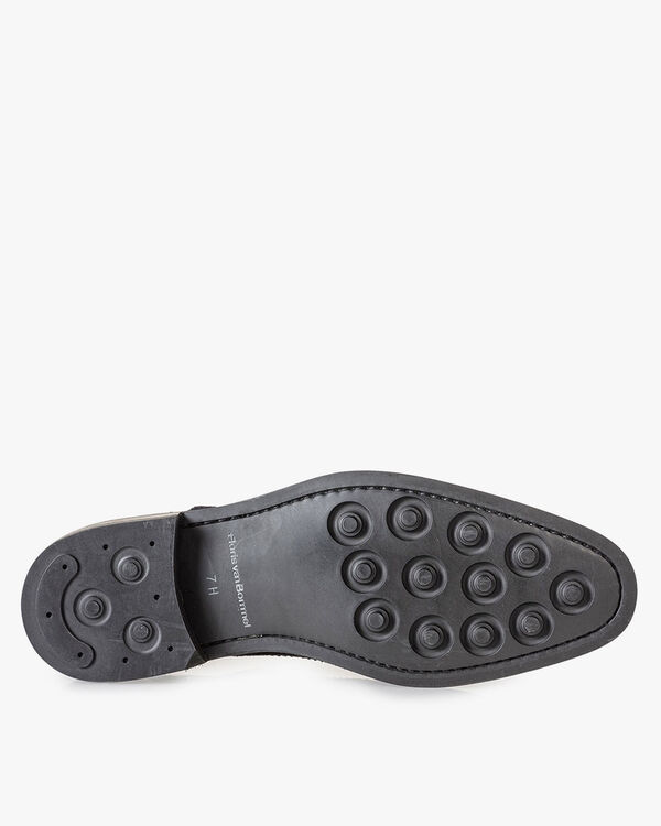 Brogue suede leather dark blue