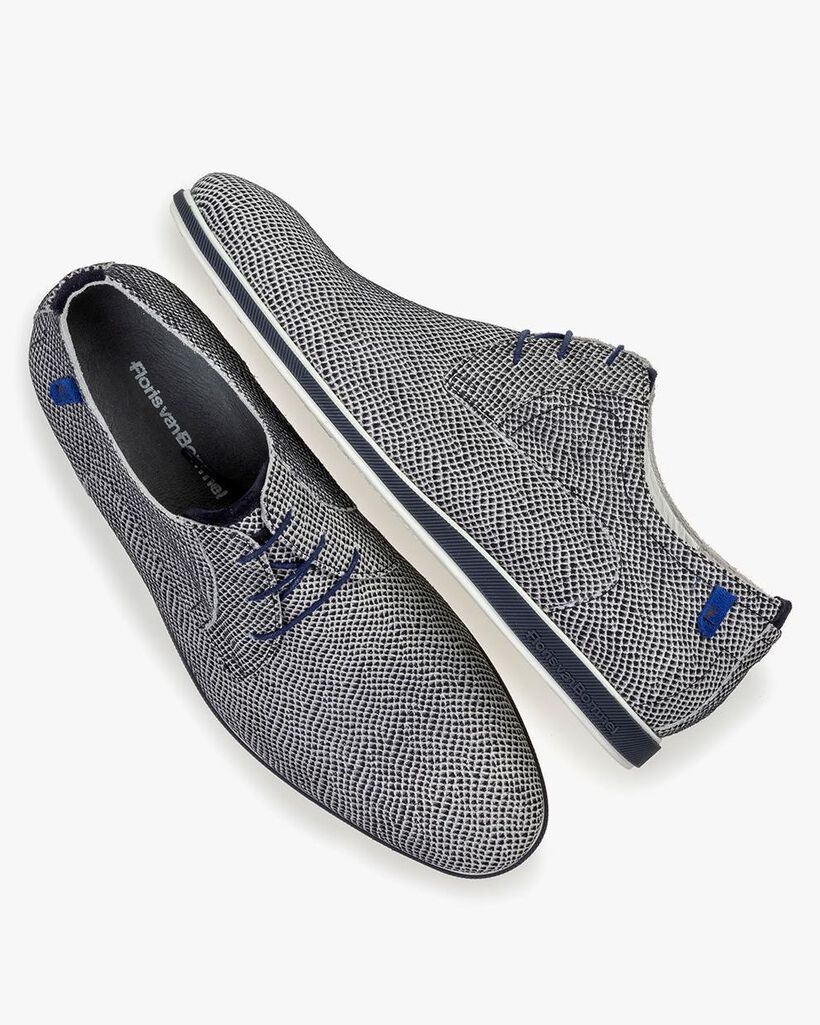 Lace shoe off-white suede leather