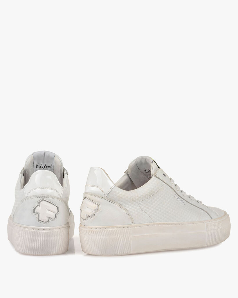 Sneaker printed leather white