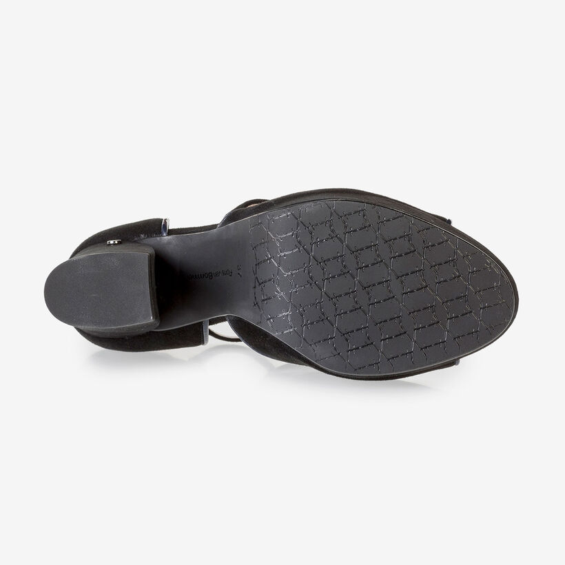 Zwarte su&egrave;de sandalette