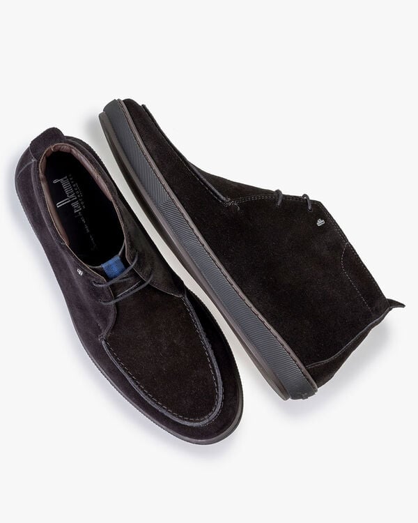 Lace boot suede black