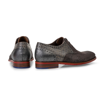 Veterschoen geprint su&egrave;de grijs