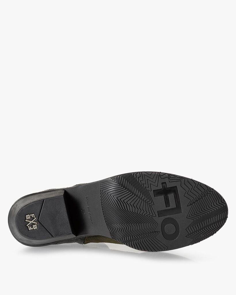 Enkellaars geprint su&egrave;de groen