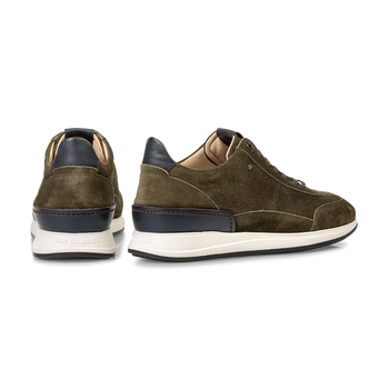 Sneaker su&egrave;de donkergroen