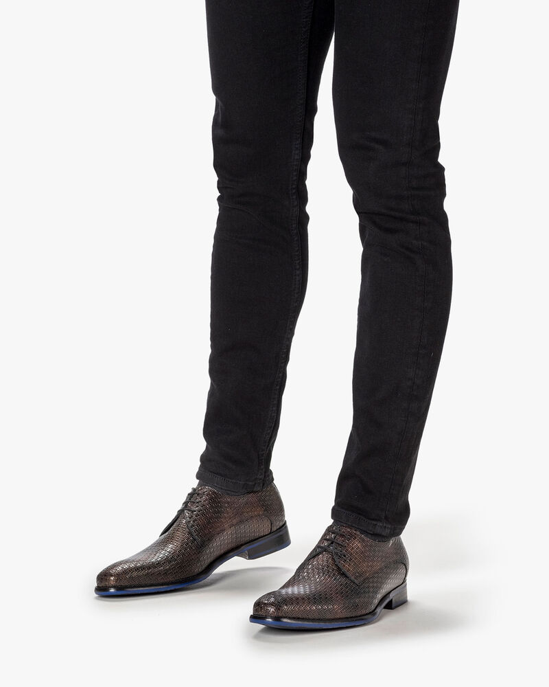 Veterschoen metallicprint brons