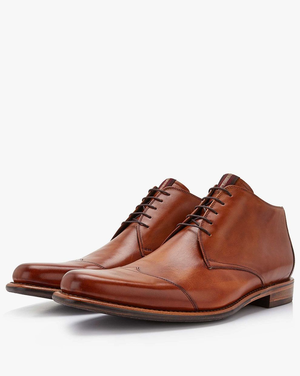 Veterboot kalfsleer cognac SFM-50007-23-01 | Floris van Bommel®
