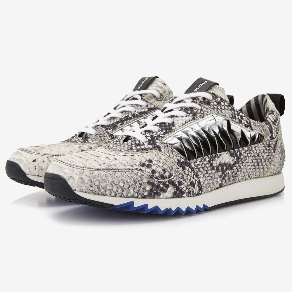 Floris van Bommel grijze snakeprint dames sneaker