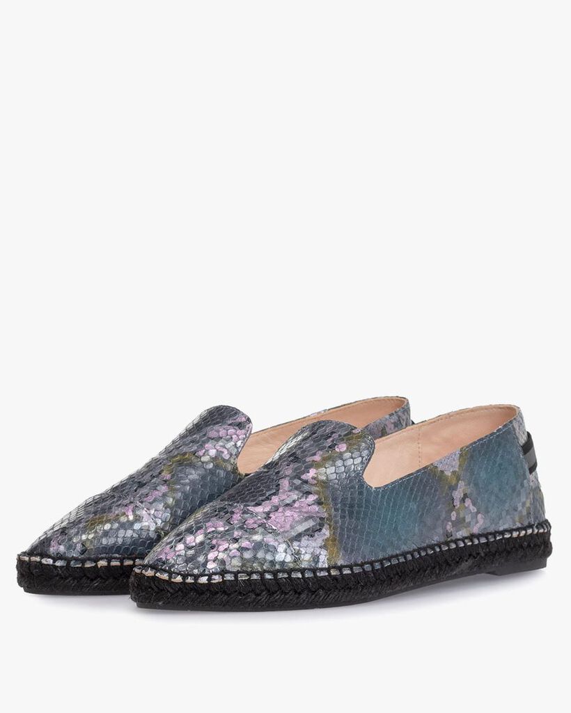 Espadrille printed leather blue