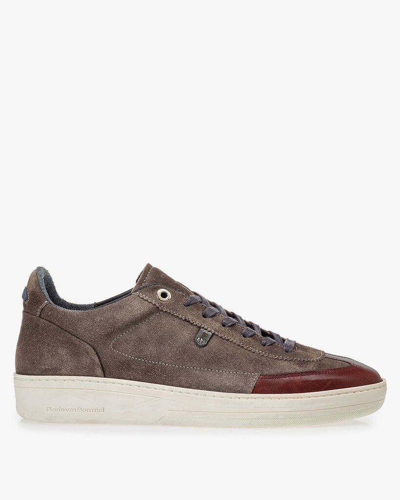 Sneaker su&egrave;de donker taupe