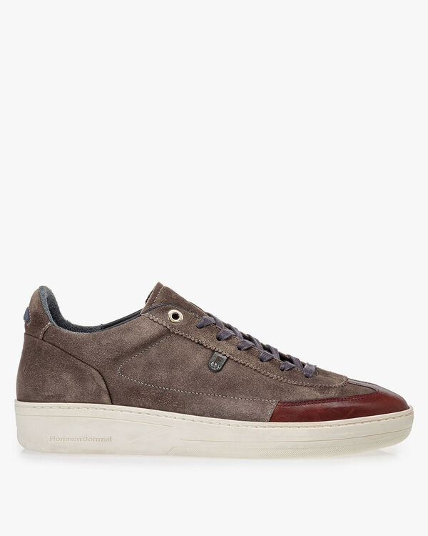 Sneaker su&egrave;de donker taupe