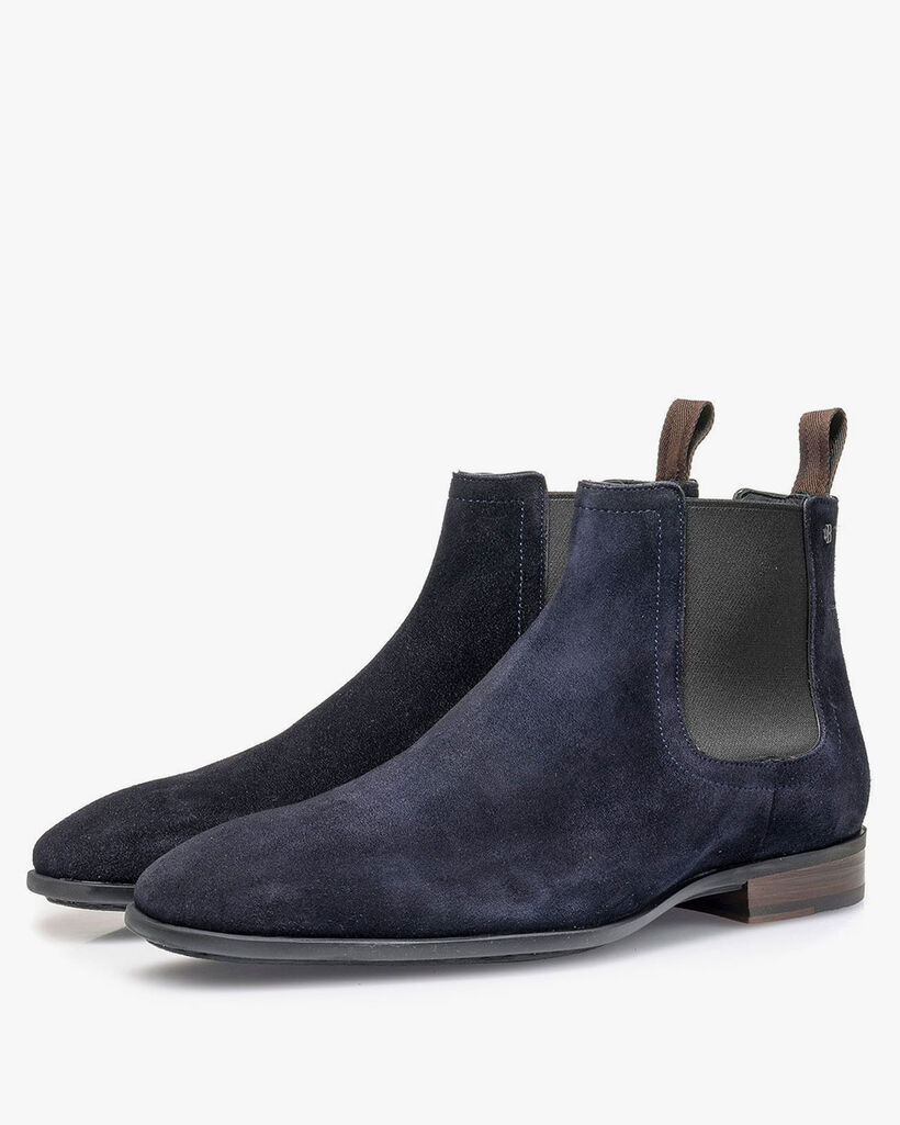 Chelsea boot suede leather blue