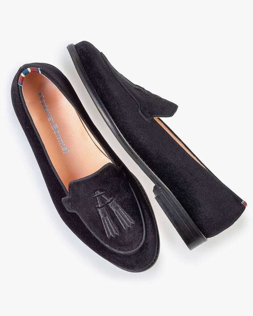 Loafer zwart textiel
