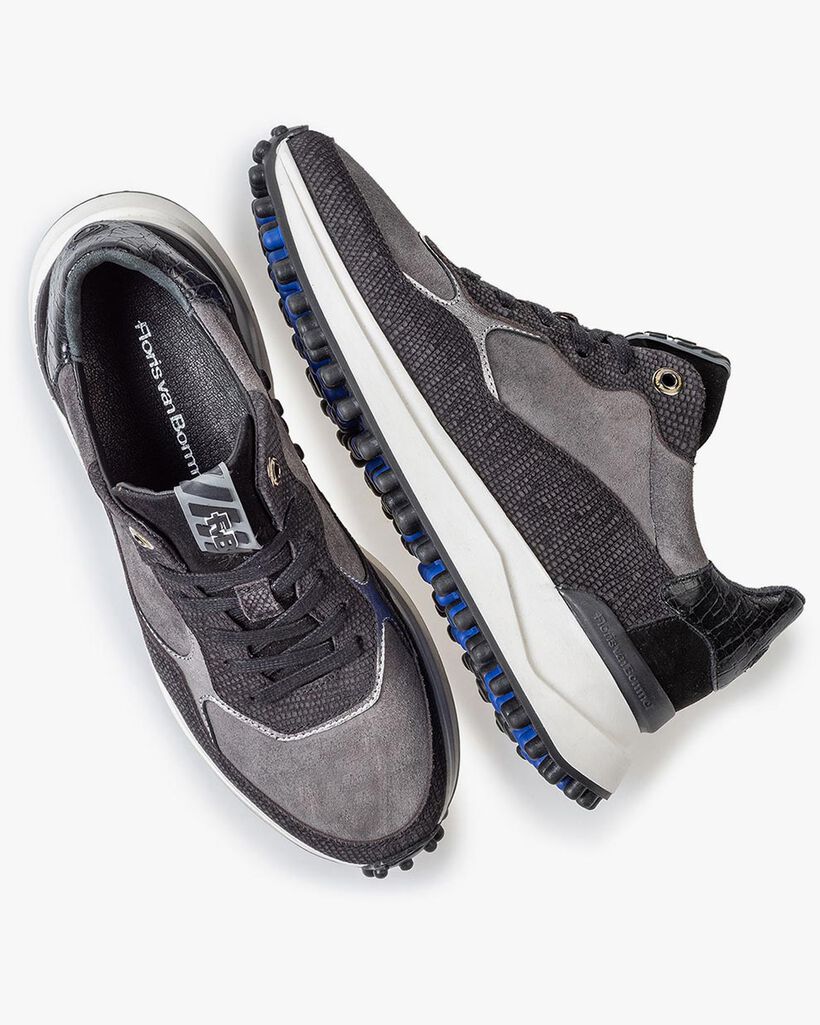 Noppi sneaker su&egrave;de zwart