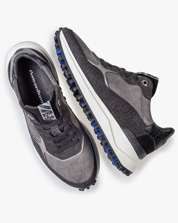 Noppi sneaker su&egrave;de zwart