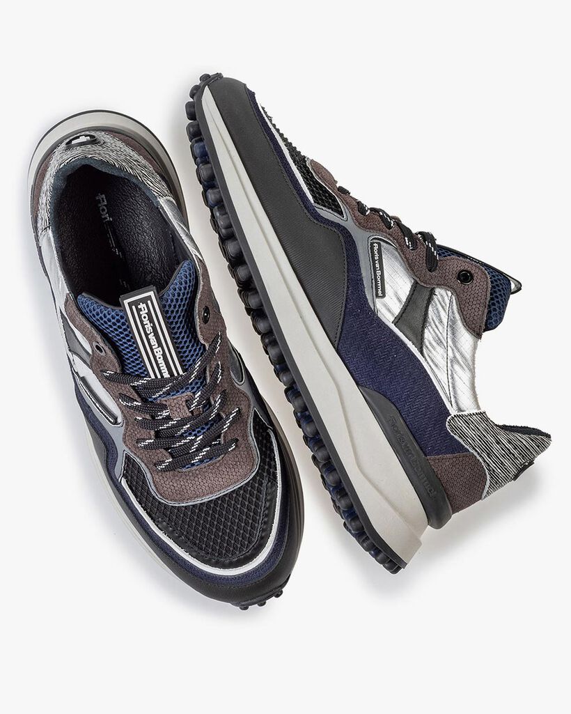 Noppi sneaker donkergrijs/blauw