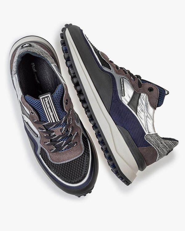 Noppi sneaker donkergrijs/blauw