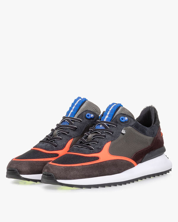 Sharki sneaker grijs/oranje