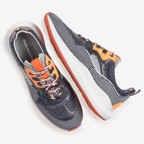 Premium su&egrave;de sneaker oranje/zwart