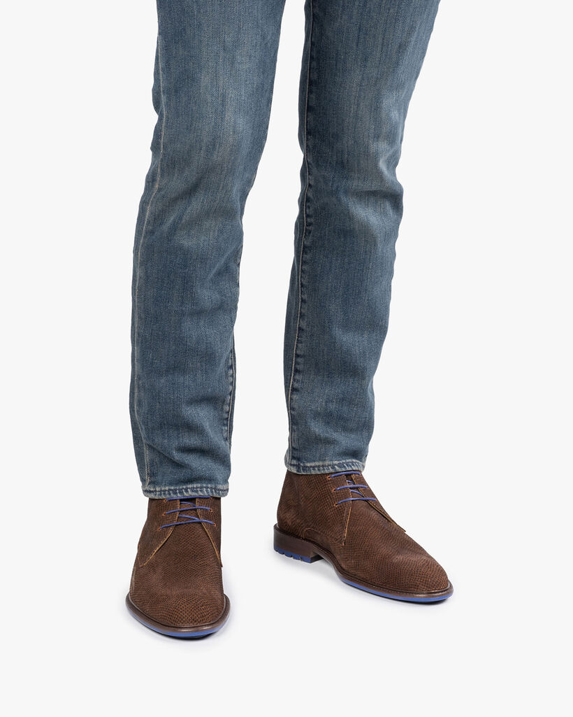 Boot met print cognac