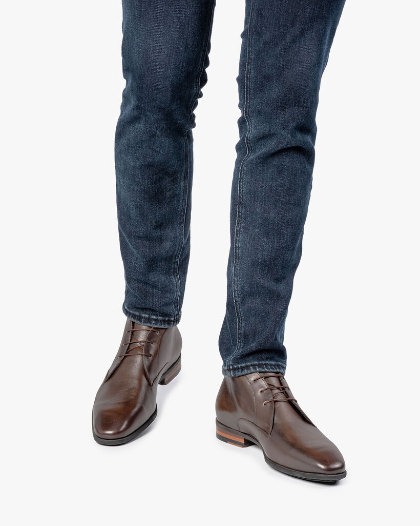 Lace shoe calf leather dark brown