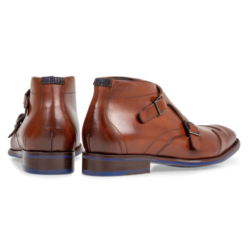 Buckle shoe calf leather cognac