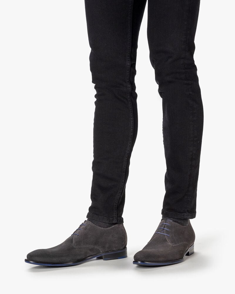 Lace shoe suede dark grey