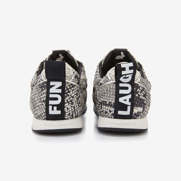 Floris van Bommel grijze snakeprint dames sneaker
