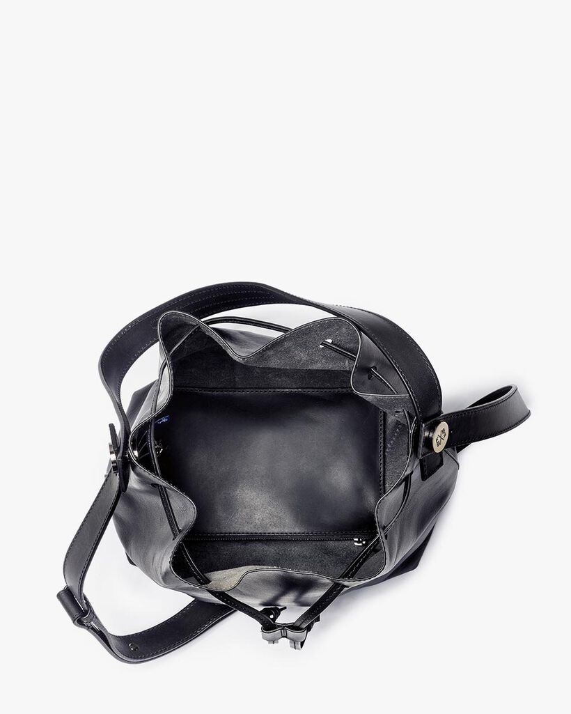 Zwarte leren bucket bag