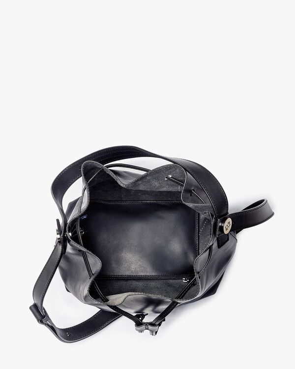 Zwarte leren bucket bag
