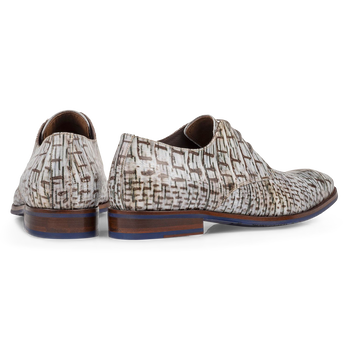 Lace shoe with print off-white