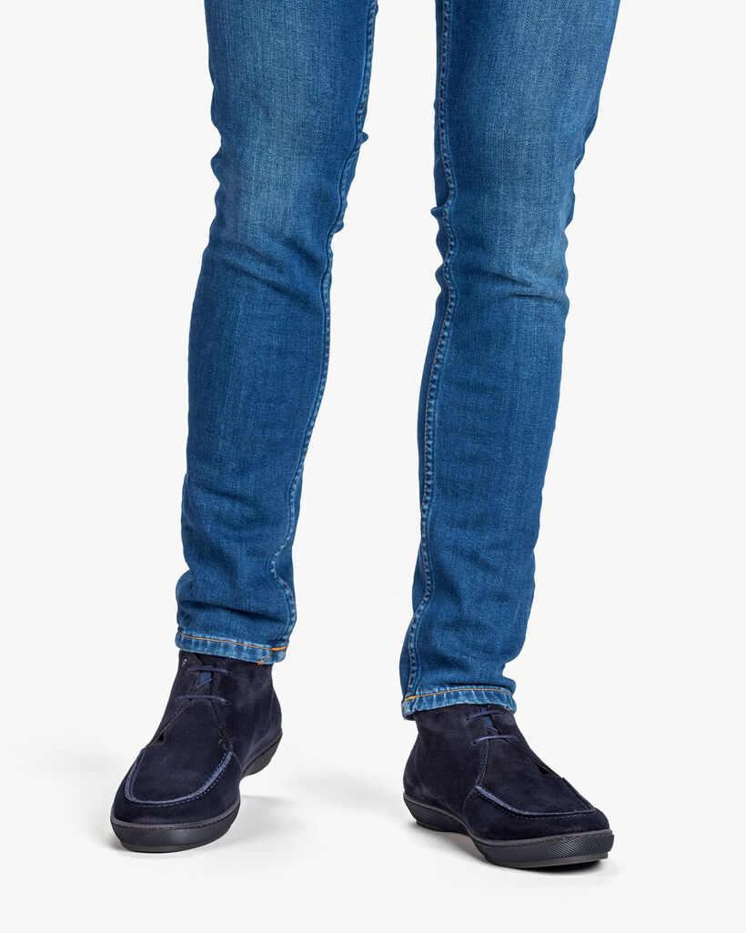 Lace boot suede dark blue